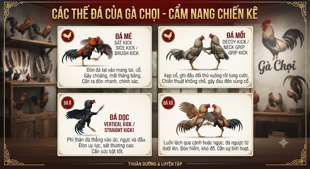 các thế đá của gà chọi